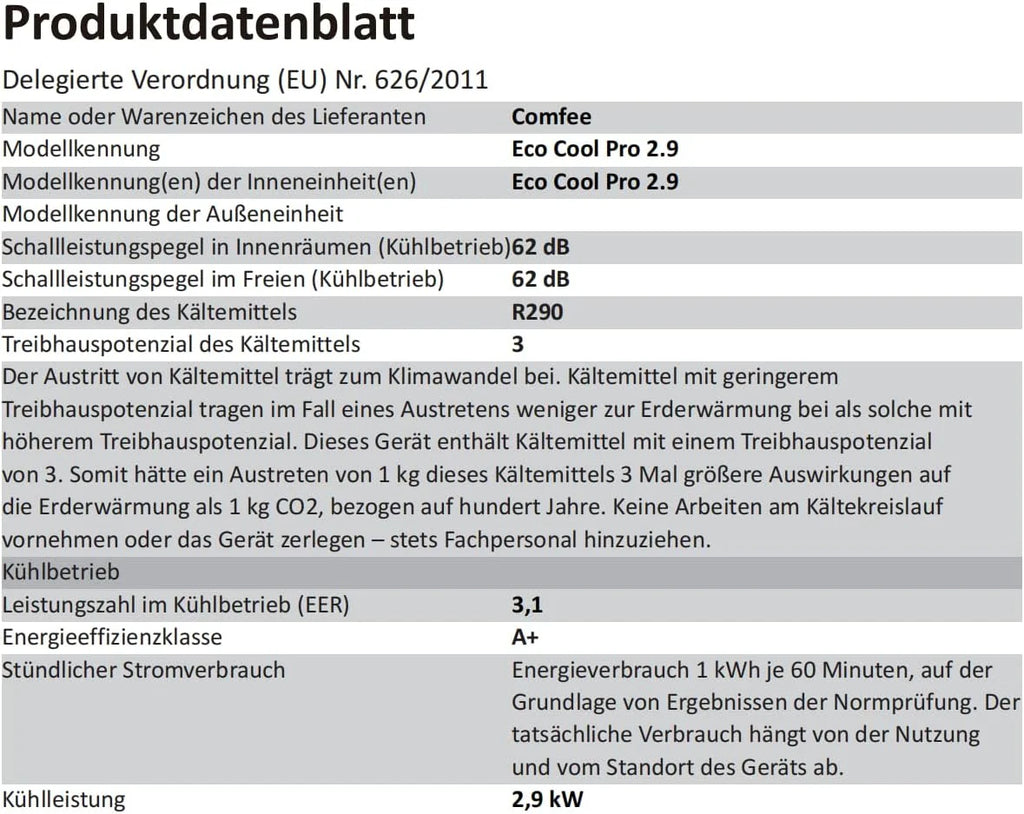 Comfee Mobiles Klimagert Easy Cool 2.0, 7000 BTU 2,0kW, Kühlen&Ventilieren&Entfeuchten, Raumgre bis 68m(25㎡), APP-Steuerung/Alexa/Google Home/IFTTT, Mobile Klimaanlage mit Abluftschlauch