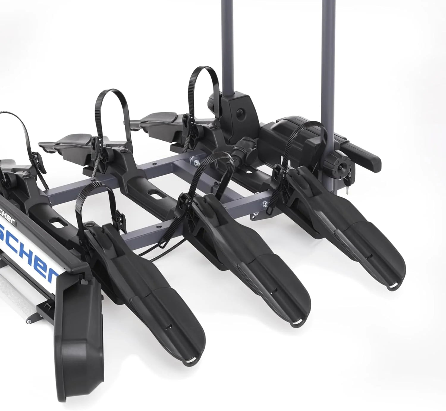 Fischer Kupplungs-Fahrradträger ProlineEvo 2, für 2 Fahrräder bis 60kg Nutzlast, E-Bike geeignet, vormontiert, abschließbar, faltbar