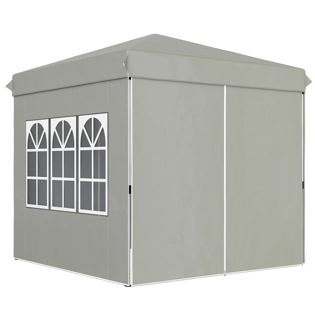 Outsunny Faltpavillon 2,5×2,5 m mit UV-Schutz & Seitenteilen