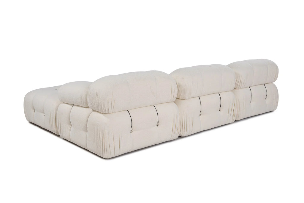Bubble Beige L1 Ecksofa - Weiss