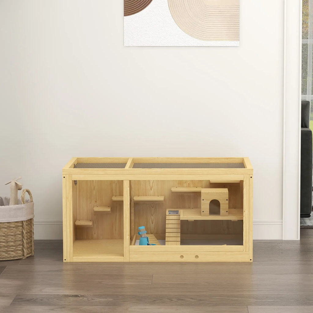 PawHut Hamsterkäfig Kleintierkäfig mehrstöckig mit Zubehör Holz