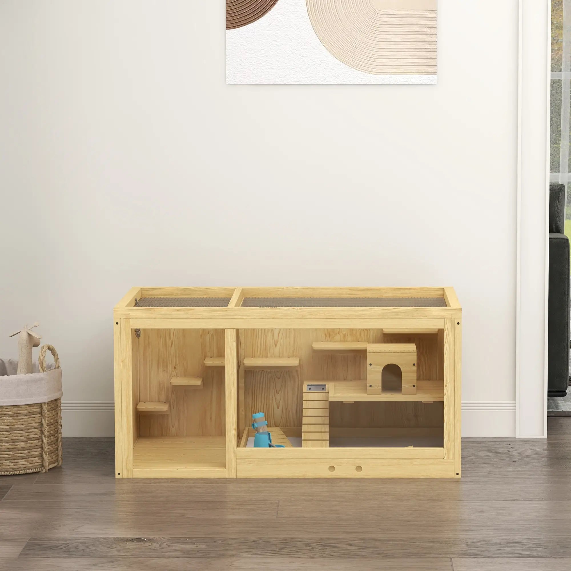 PawHut Hamsterkäfig Kleintierkäfig mehrstöckig mit Zubehör Holz