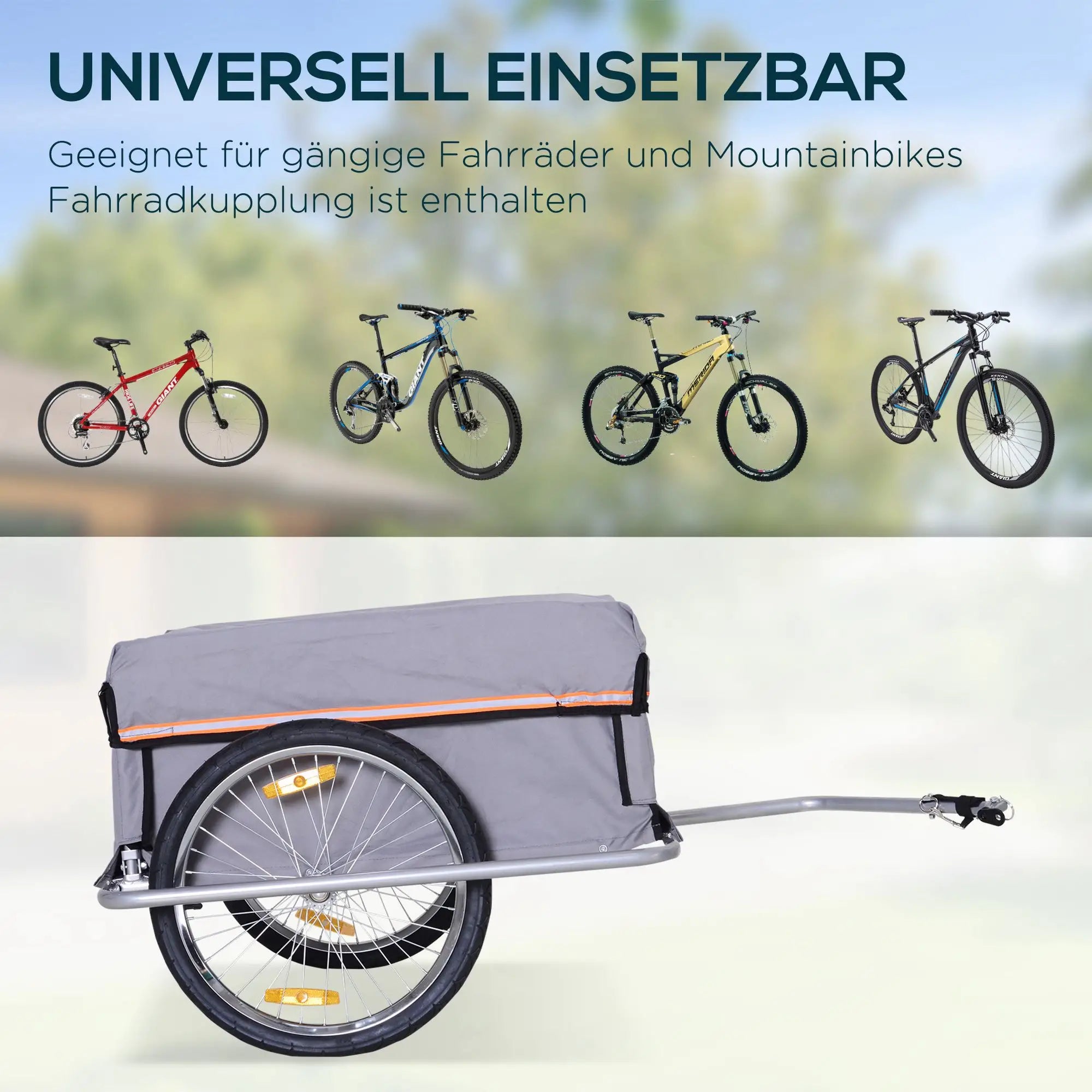 HOMCOM Fahrradanhänger Lastenanhänger faltbar große Transportbox