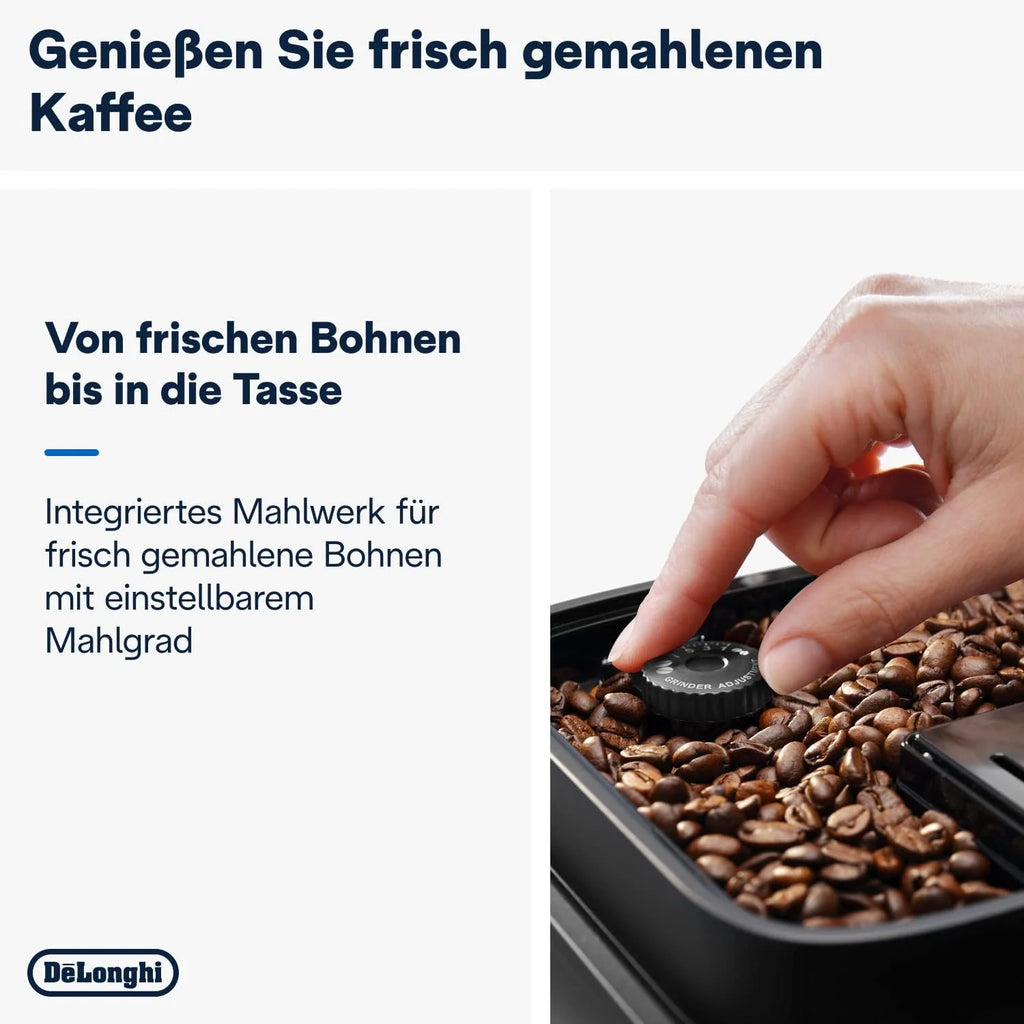 De'Longhi Magnifica Evo Next ECAM312.80.TB, Kaffeevollautomat mit 13 Getränken (Cappuccino, Espresso, Latte Macchiato), 2,4'' TFT Farbdisplay, LatteCrema Milchsystem, 2-Tassen-Funktion, Titan