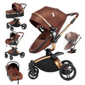 3 in 1 Kombikinderwagen 3 in 1 Reisesysteme Kinderwagen Infant Hochlandschaft Liegender Buggy Kinderwagen Neugeborenen Kinderwagen Faltbarer Standardkinderwagen (906 White)