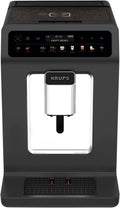 Krups Evidence One Kaffeevollautomat mit Milchschlauch, 12 Getränke, 2-Tassen-Funktion, Farbdisplay, Kaffeemaschine, TÜV-Siegel, Schwarz, EA895N10, Meteor Graphit