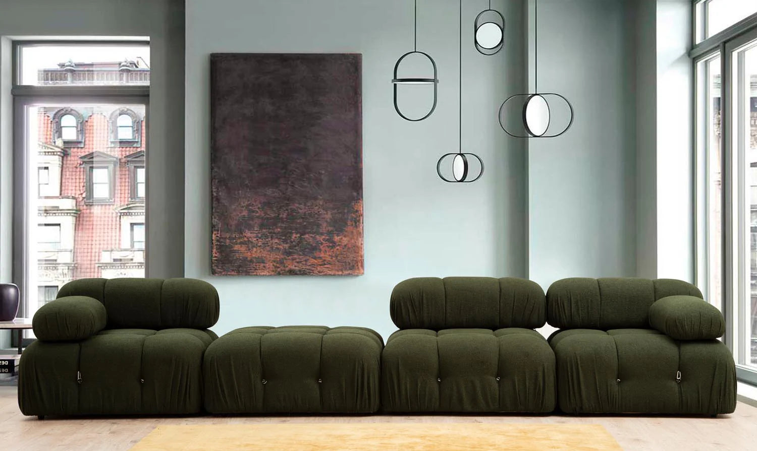 Bubble Green L1 Ecksofa - Grün
