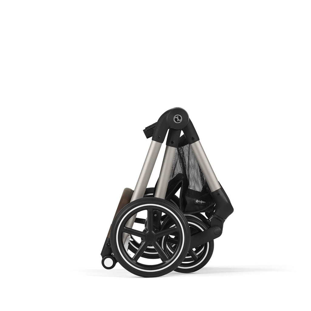 CYBEX Gold Kinderwagen EOS Lux 2-in-1 mit Babyschale Aton B2 i-Size und Babyschalen-Adapter, Reisesystem, Ab Geburt bis 22 kg (ca. 4 Jahre), Moon Black (Schwarz)