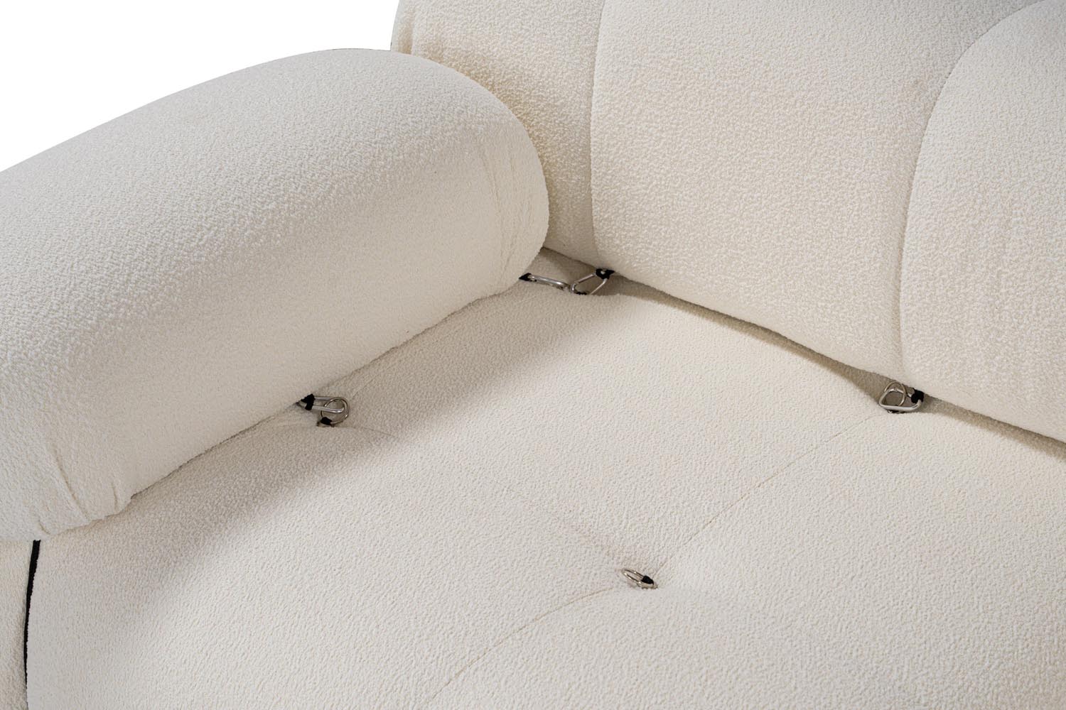 Bubble Beige L1 Ecksofa - Weiss