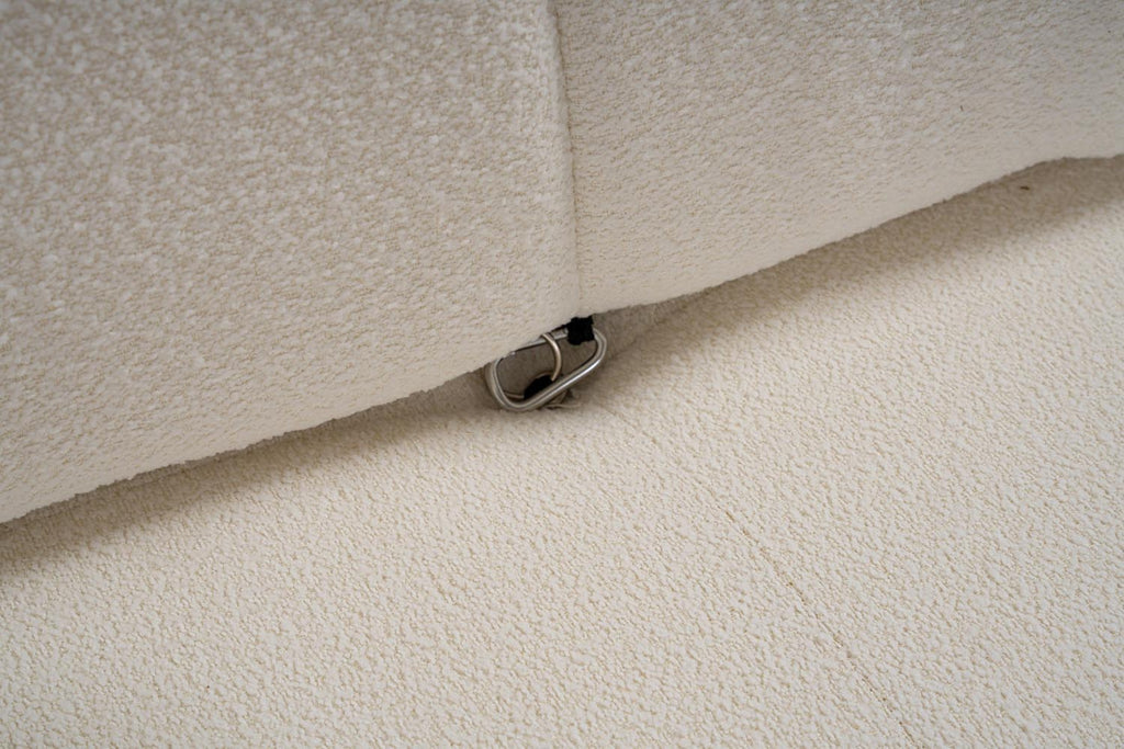 Bubble Beige L1 Ecksofa - Weiss