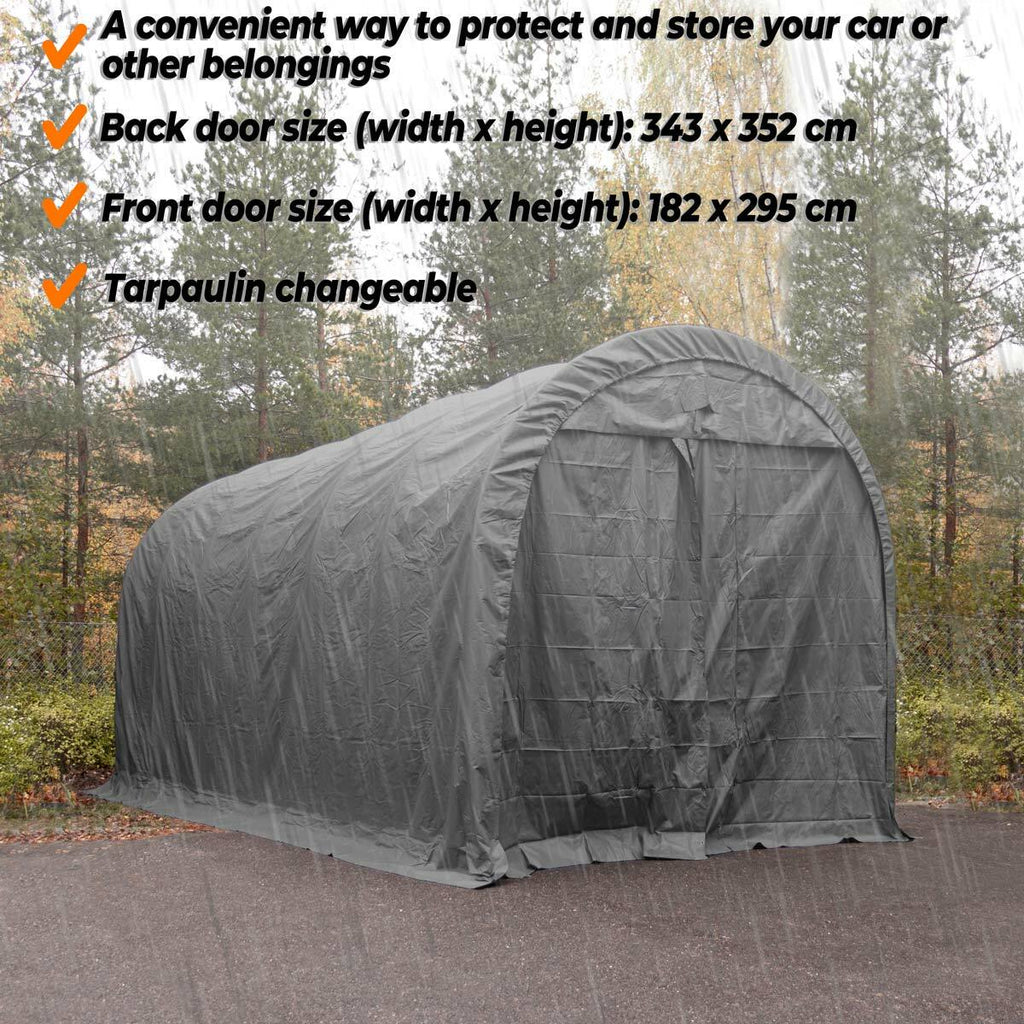 Fornorth Zeltgarage 3,5x7,5m, dunkelgrau