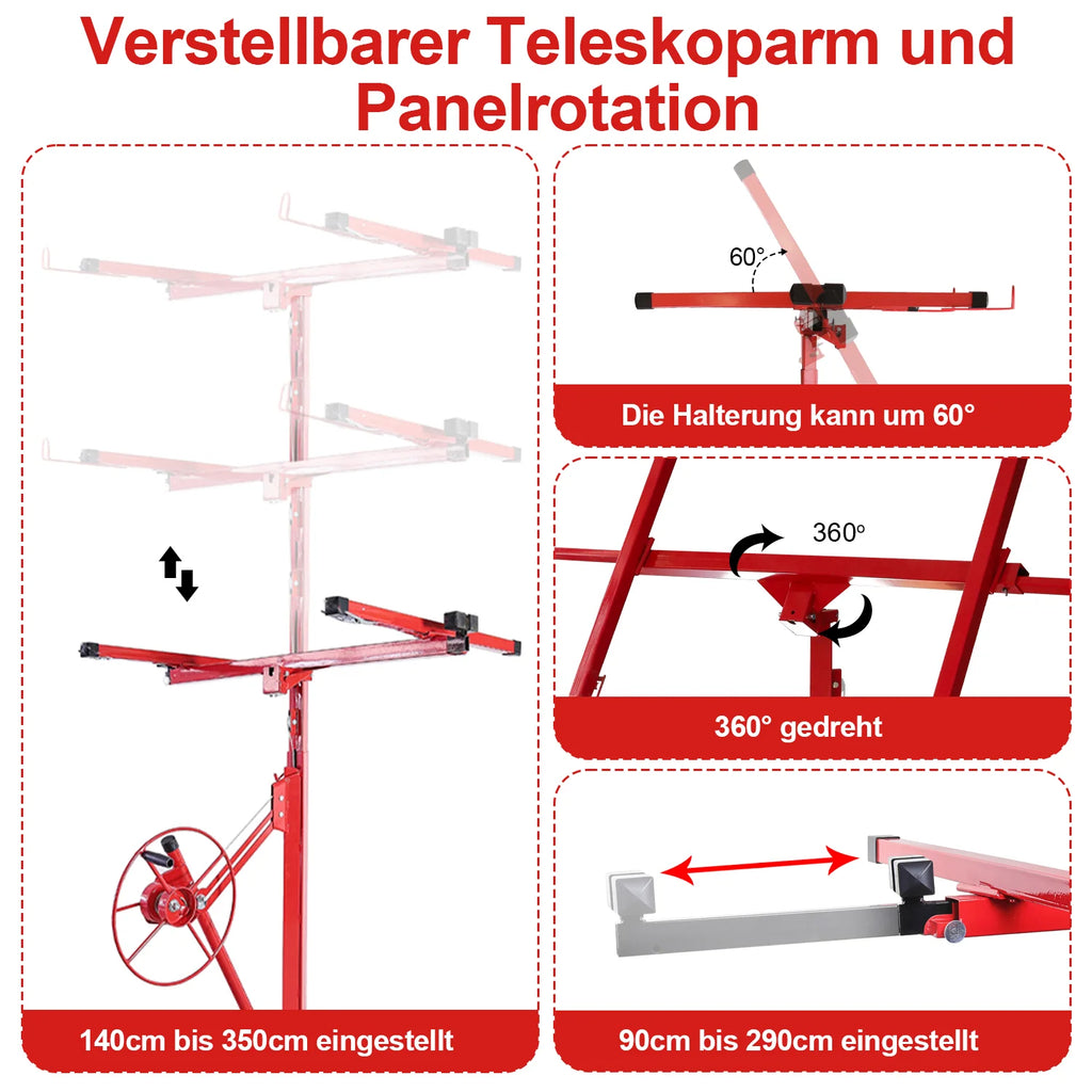 Sonnewelt Plattenheber 68 kg Traglast klappbar hhenverstellbar 140 cm -350 cm