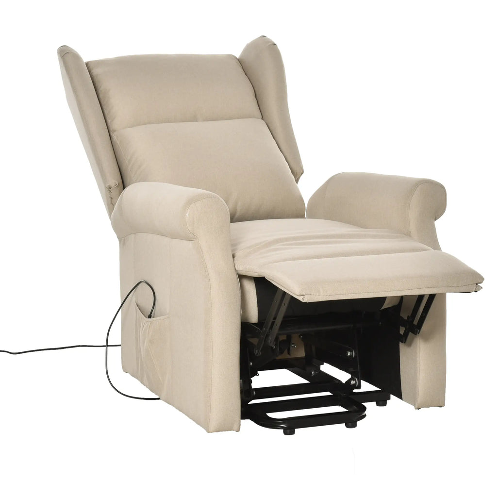 HOMCOM Aufstehsessel elektrisch Relaxsessel frei verstellbar cremeweiß