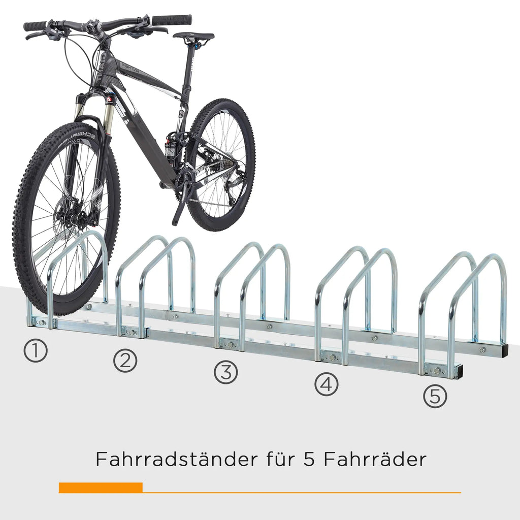 HOMCOM Fahrradständer Mehrfachständer 5 Fahrräder erweiterbar