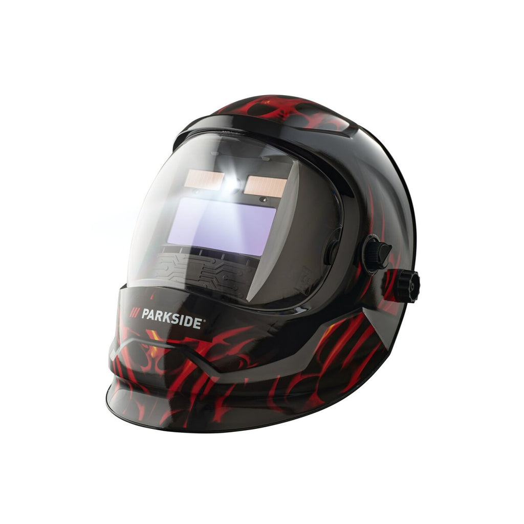 PARKSIDE® PSHL 2 D1 Automatik-Schweißhelm, mit LED, schwarz/flammig - B-Ware neuwertig