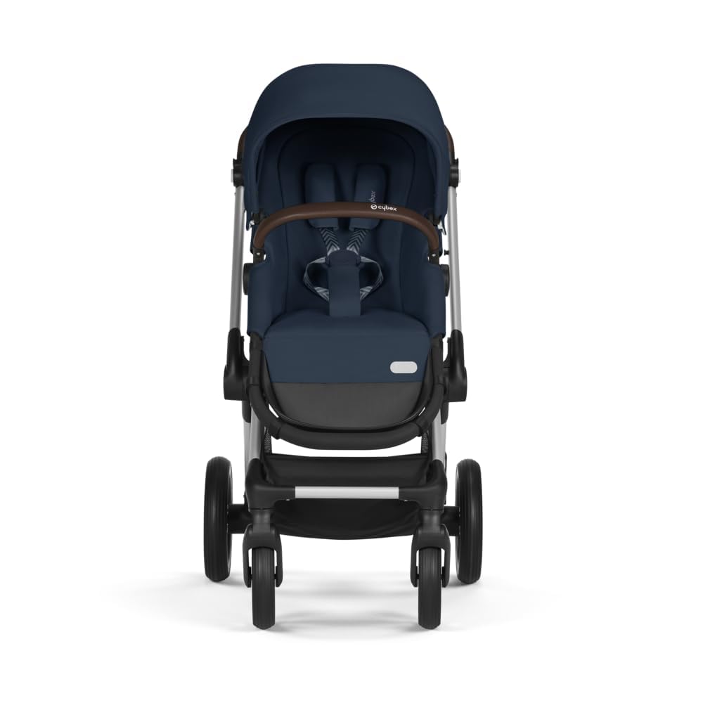 CYBEX Gold Kinderwagen EOS Lux 2-in-1 mit Babyschale Aton B2 i-Size und Babyschalen-Adapter, Reisesystem, Ab Geburt bis 22 kg (ca. 4 Jahre), Moon Black (Schwarz)