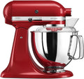 KitchenAid Küchenmaschine I Artisan I Kippbarem Food Processor I Teigknetmaschine mit 5 Zubehör | 2 Schüsseln aus Edelstahl | 4.8 L | Empire Rot
