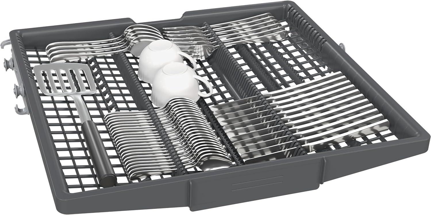 Siemens SX95EX12CE, iQ500 Smarter Geschirrspüler, Vollintegrierte Spülmaschine, 60 cm, Made in Germany, XXL, Besteckschublade, Extra leise, varioSpeed,autoOpen dry, glassZone, varioScharnier