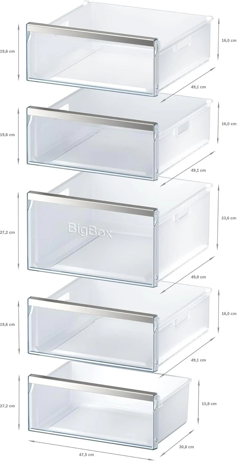 Siemens GS54NAWCV iQ500 Gefrierschrank, 176 x 70 cm, 327 L, noFrost nie wieder abtauen, bigBox Platz für großes Gefriergut, varioZone flexible Glas-und Schubladen, Weiß