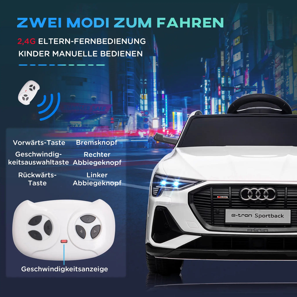 HOMCOM Audi E-tron Kinderauto 12V mit Fernbedienung