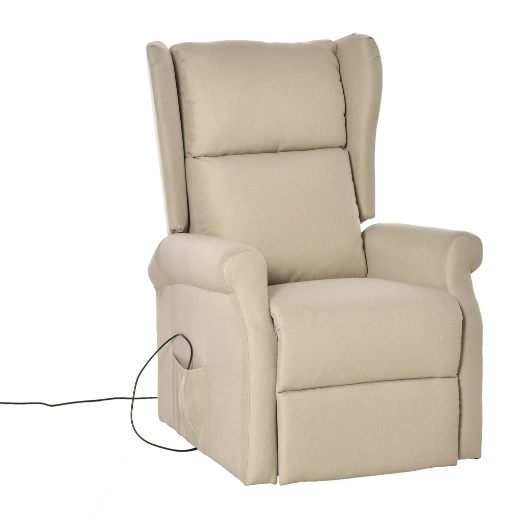HOMCOM Aufstehsessel elektrisch Relaxsessel frei verstellbar cremeweiß