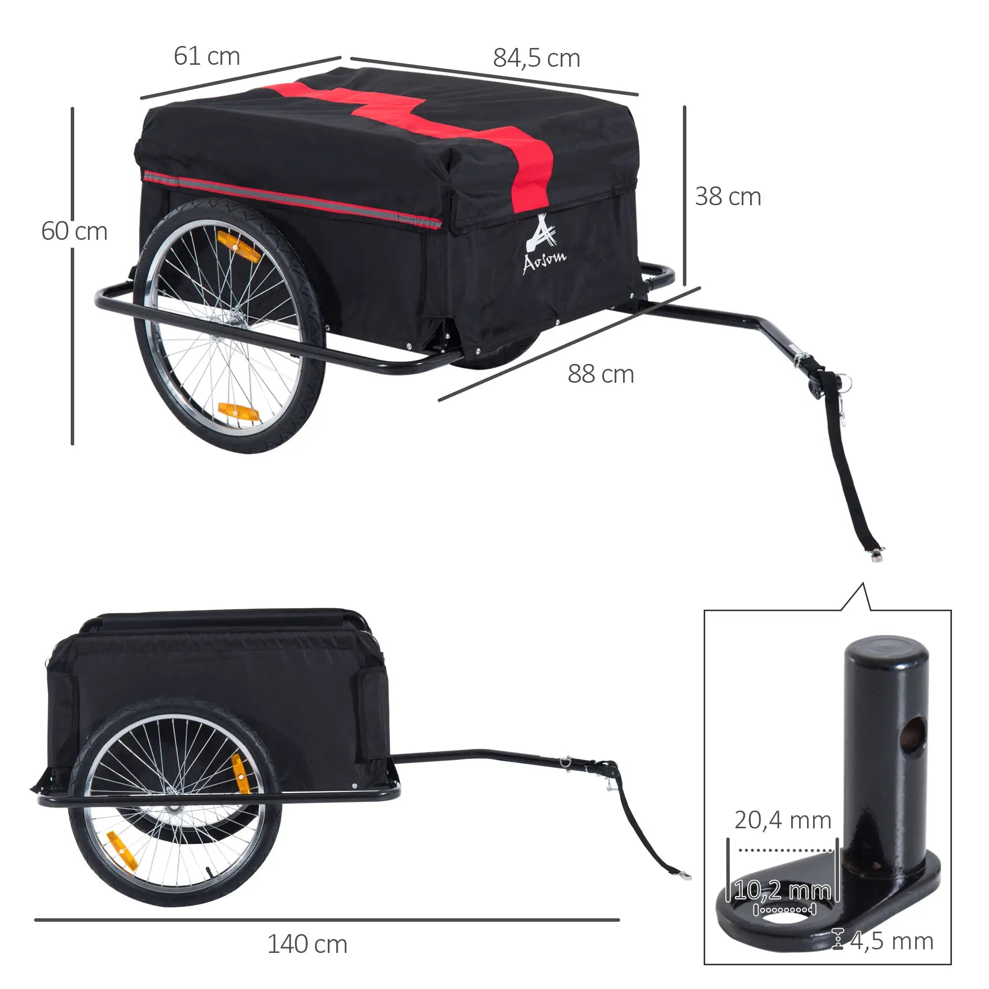 HOMCOM Fahrradanhänger Lastenanhänger faltbar große Transportbox