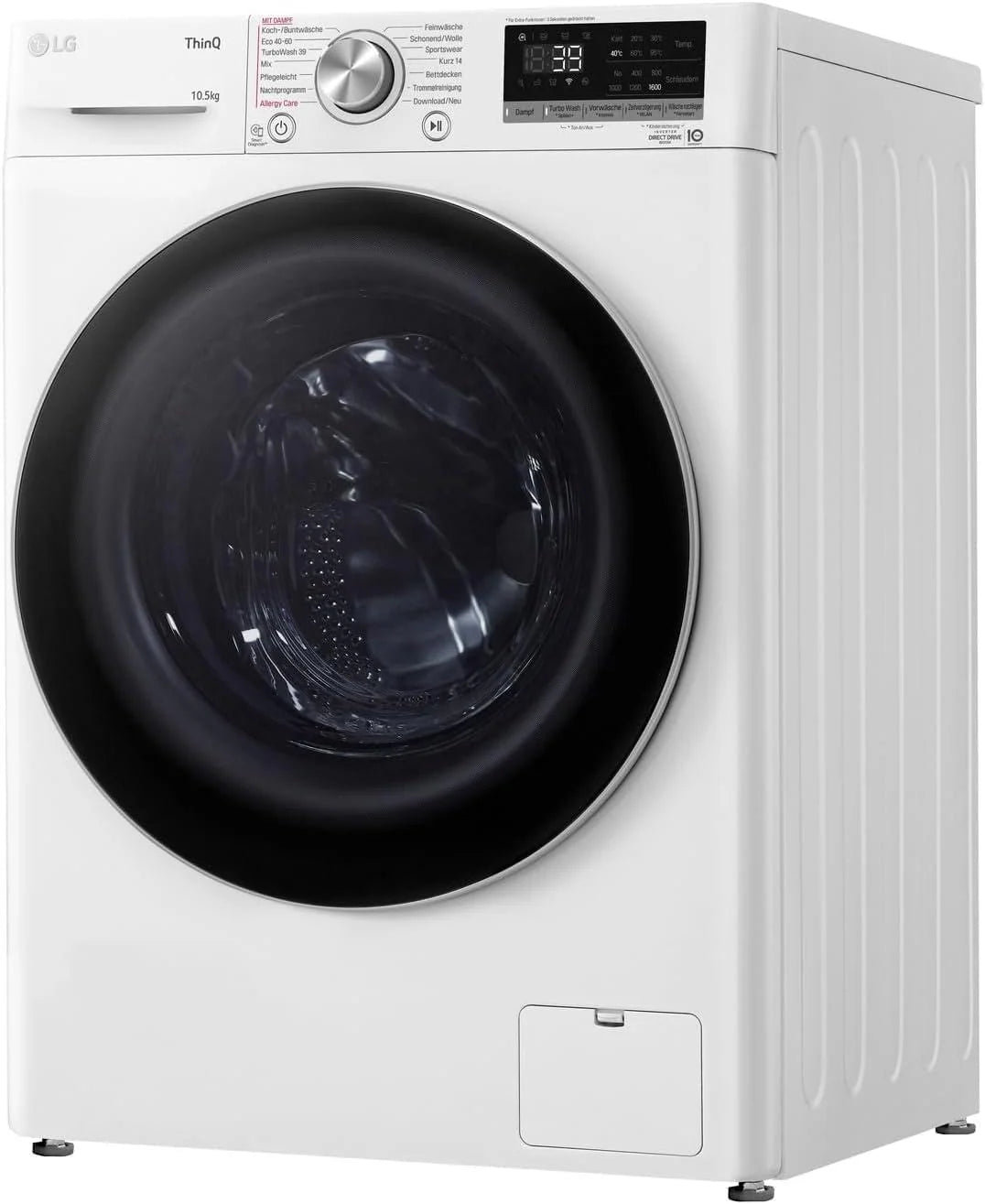 LG F4WV7080, Klasse A, Frontlader-Waschmaschine 8 kg, 1400 U/Min, AI Direct Drive, Wi-Fi, Tiefenreinigung mit Dampf, Groe Kapazitt, TRIPLE A, Auentür aus Sicherheitsglas, 62 x 60 x 85 cm  Wei