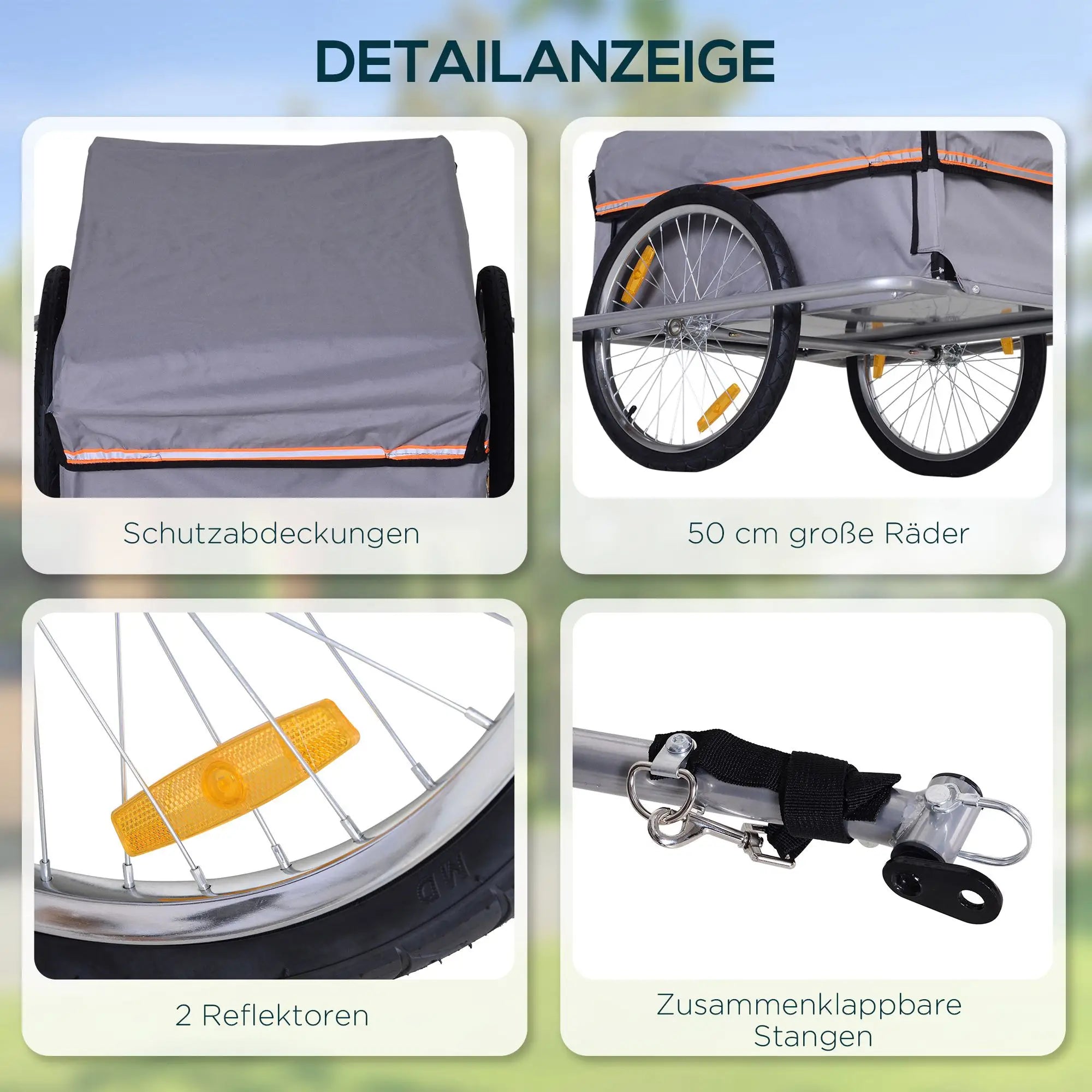 HOMCOM Fahrradanhänger Lastenanhänger faltbar große Transportbox