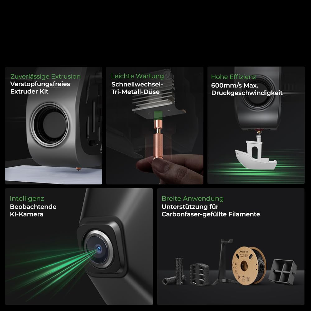 Creality K2 Plus Combo 3D-Drucker, 16-Farben Multimaterial-Druck, 350³mm XXL-Bauraum, Servo-Direktantrieb, Dual-KI-Kameras, Ultra-Leise