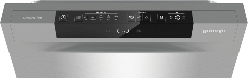 Gorenje GS 541D10 X Freistehender Geschirrspüler / SuperSilent / 11 Maßgedecke / 5 Programme / Programmanzeige / TotalDry / Silber, 45 cm breit