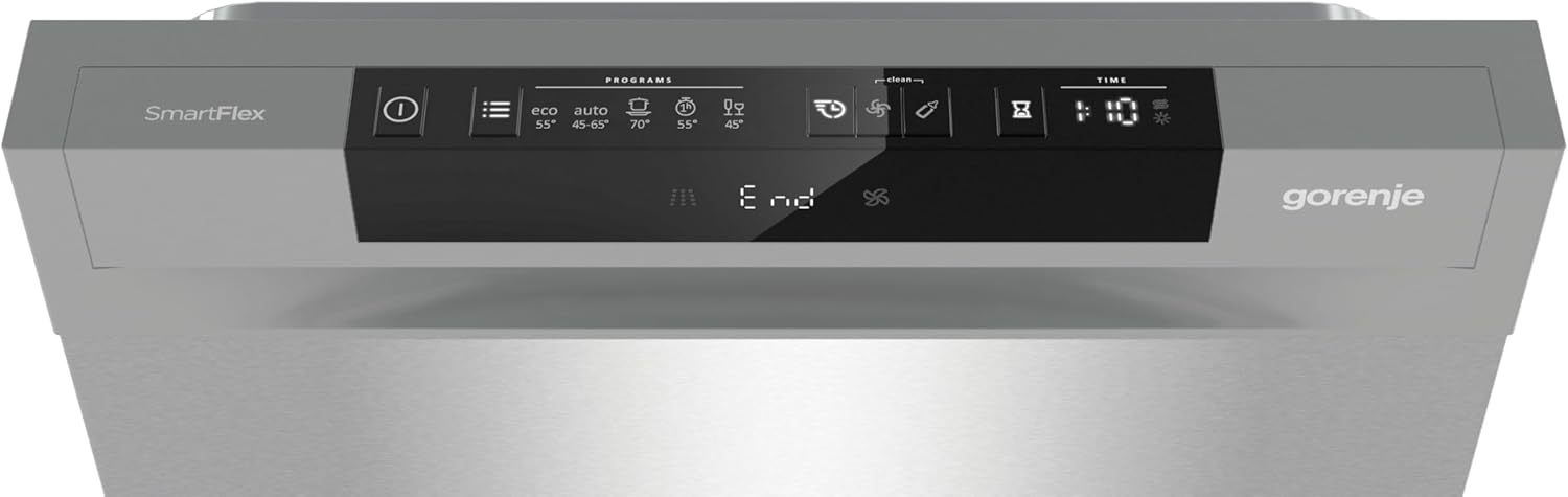 Gorenje GS 541D10 X Freistehender Geschirrspüler / SuperSilent / 11 Maßgedecke / 5 Programme / Programmanzeige / TotalDry / Silber, 45 cm breit