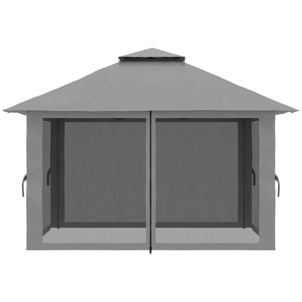 Outsunny Faltpavillon höhenverstellbar UV50+ mit Rollen