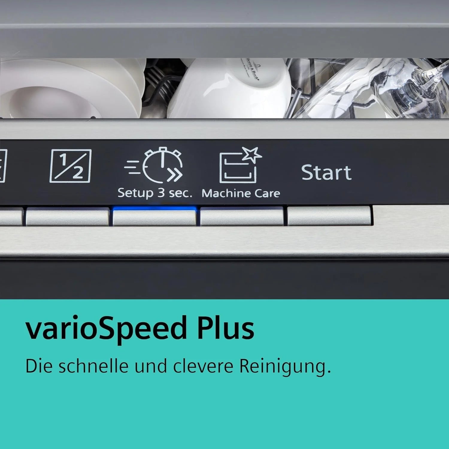 Siemens SR65YX08ME, iQ500 Smarter Geschirrspüler Vollintegriert, 45 cm breit, Besteckschublade, Zeolith, extra leise, aquaStop, automatische Türöffnung nach Programmende, varioSpeed, Innenbeleuchtung