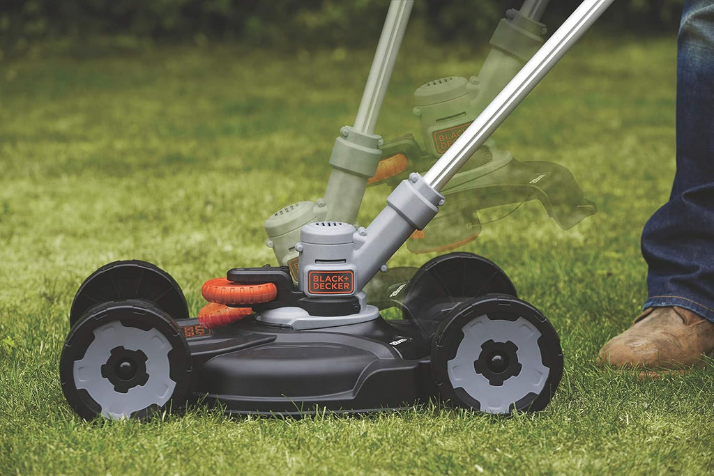 BLACK+DECKER 3-in-1 Multi-Trimmer-Set Rasentrimmer mit Akku Rasenkantenschneider (18V 2,0Ah Rasentrimmer mit Rasenmäheraufsatz, speziell für kleinste Rasenflächen und schwieriges Gelände) STC1820CM