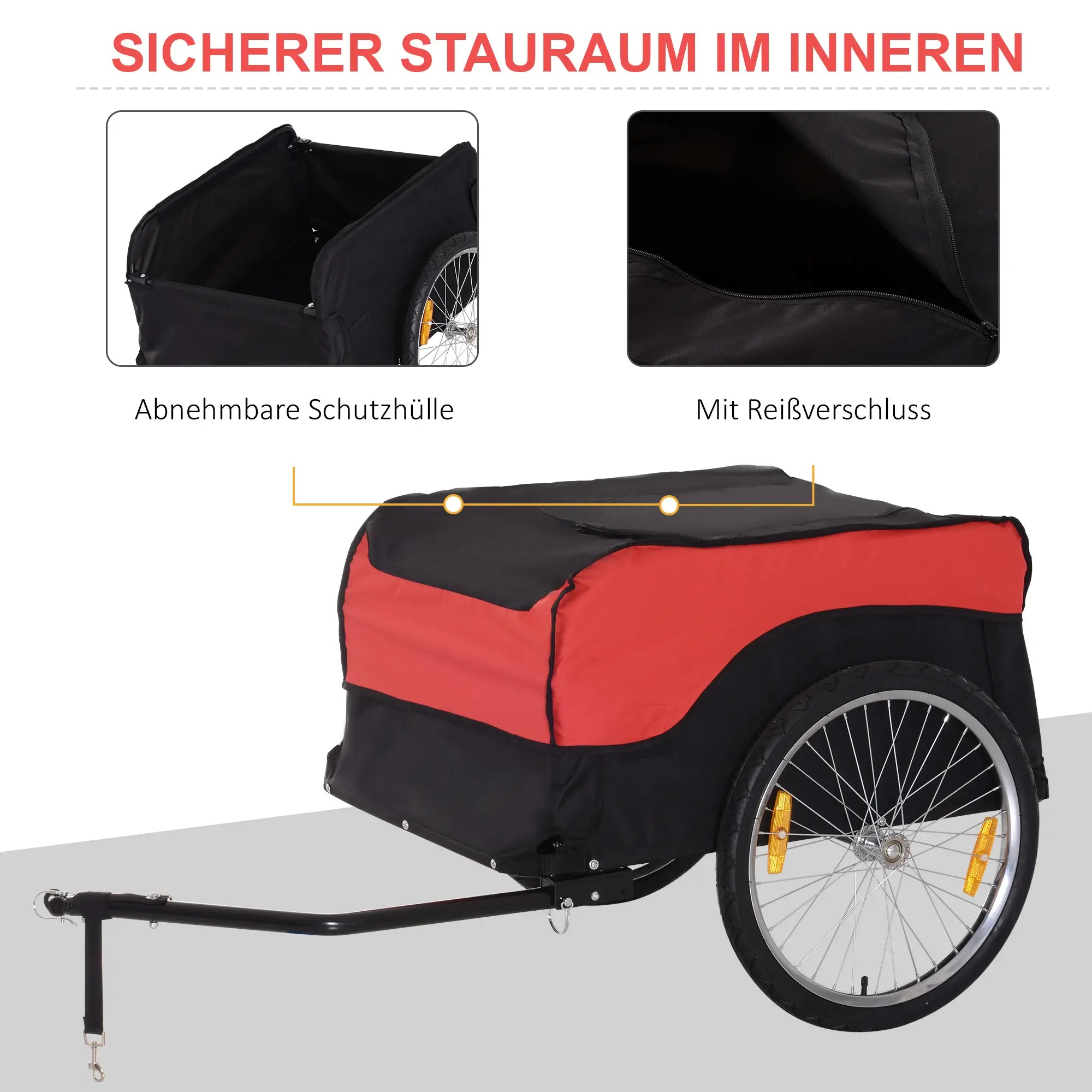 HOMCOM Fahrradanhänger Lastenanhänger faltbar große Transportbox