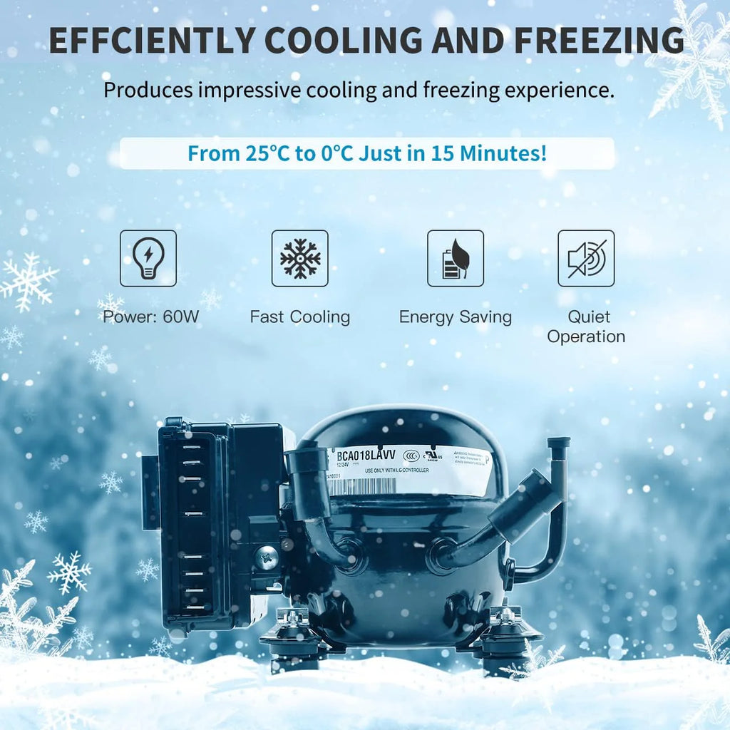 Alpicool CF55 55 Liter Kühlbox 12V tragbarer Mini-Kühlschrank elektrische Gefrierbox klein Gefrierschrank für Auto Camping, LKW, Boot und Steckdose mit USB-Anschluss, -20℃ bis 20℃