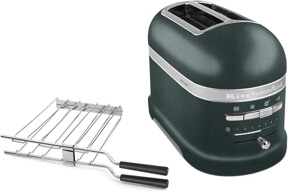 KitchenAid Toaster für 2 Scheiben mit Sandwich-Zange | Artisan | Retro Toast Machine | Verschiedene Funktionen und Bräunungsstufen | Grün