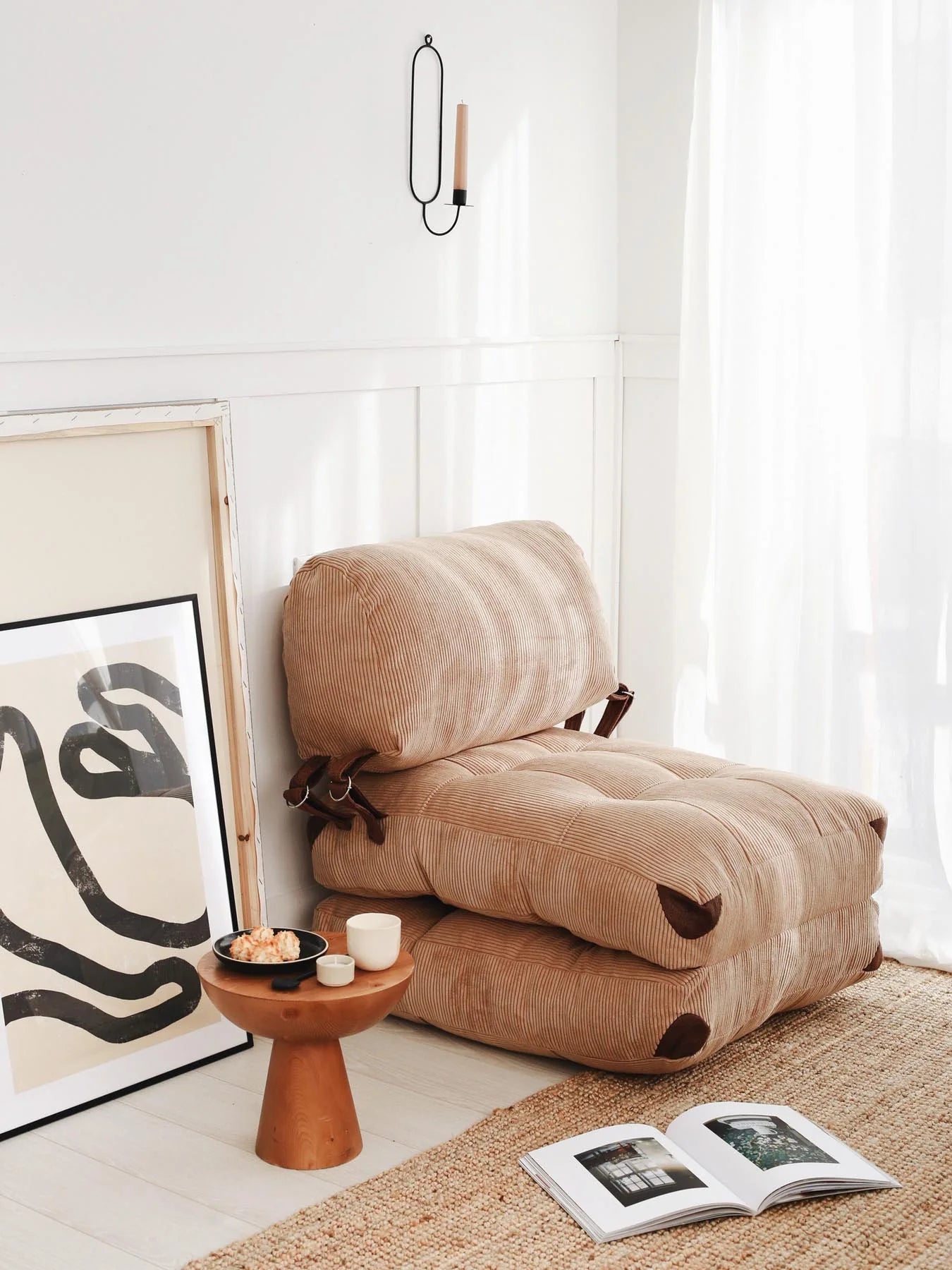 Fold Kadife Bettsofa - Kamel