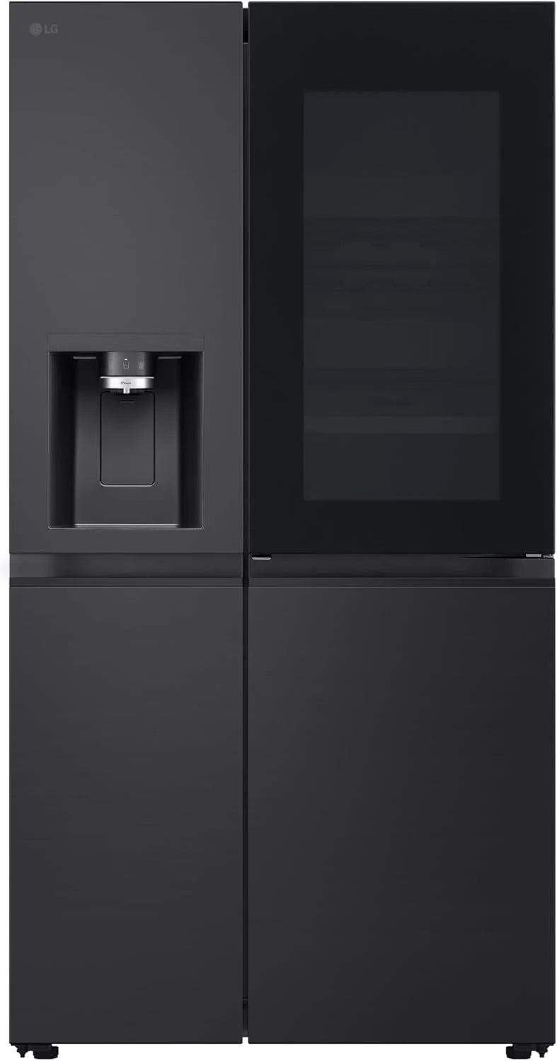 LG GSGV81PYLL Side by Side Kühlschrank, Klasse E, 635 L, Instaview, Kühlschrank mit Gefrierfach, Eis-, Crushed Ice- Wasserspender, Total NoFrost, Smart Inverter Kompressor, Wi-Fi