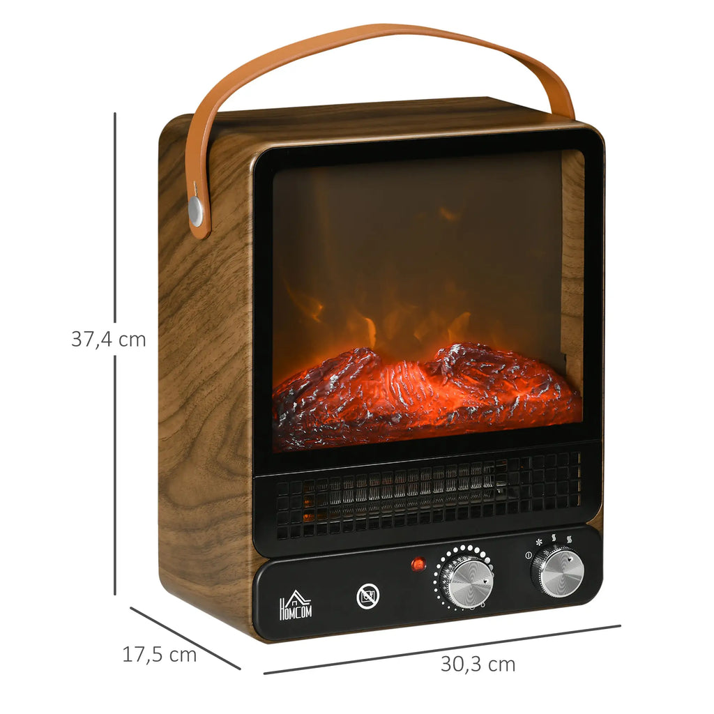 HOMCOM Elektrokamin realistische LED-Flammen Temperaturkontrolle