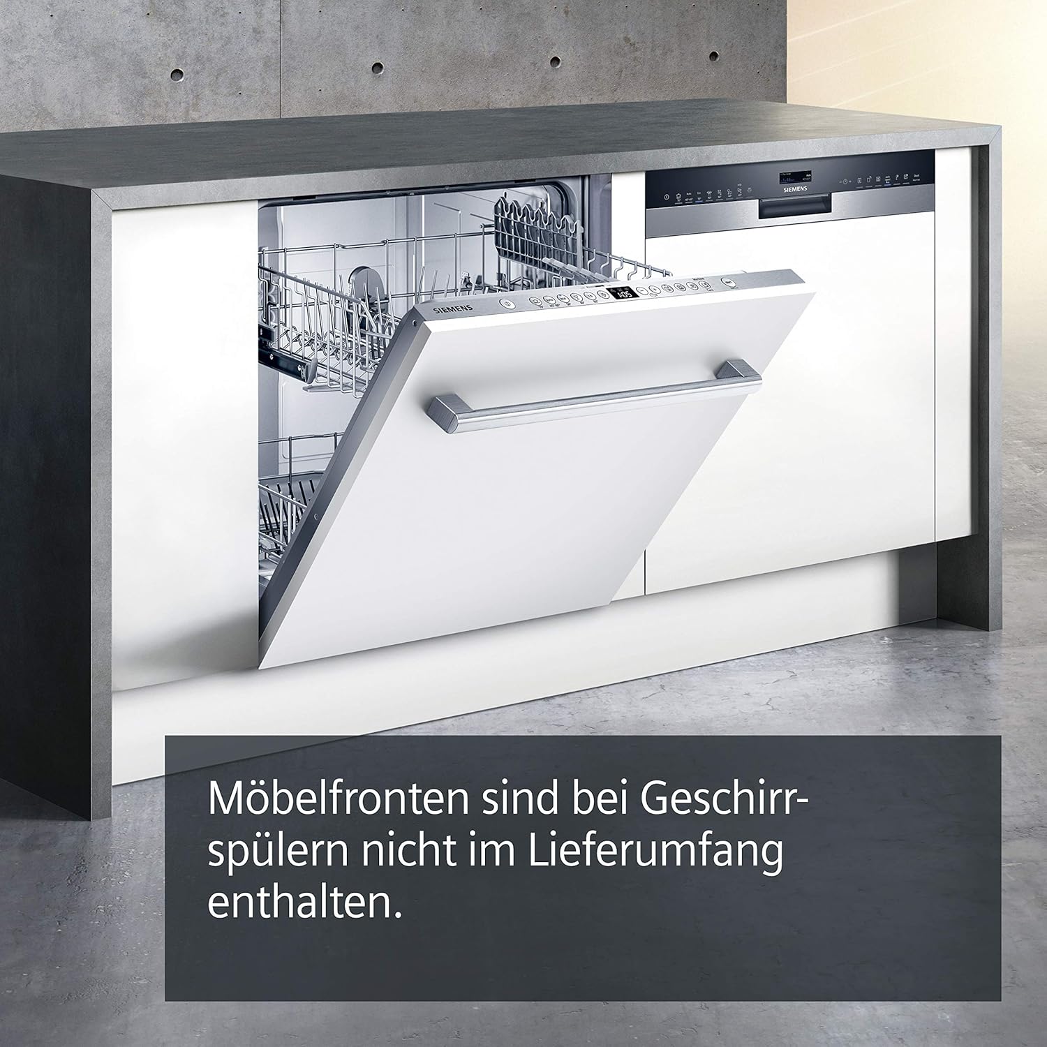 Siemens SN43ES14VE, iQ300 Smarter Geschirrspüler, Unterbau-Spülmaschine mit Besteckschublade, 60 cm, automatische Türöffnung dank autoOpen dry, besonders leise mit iQdrive-Motor, aquaStop, Edelstahl