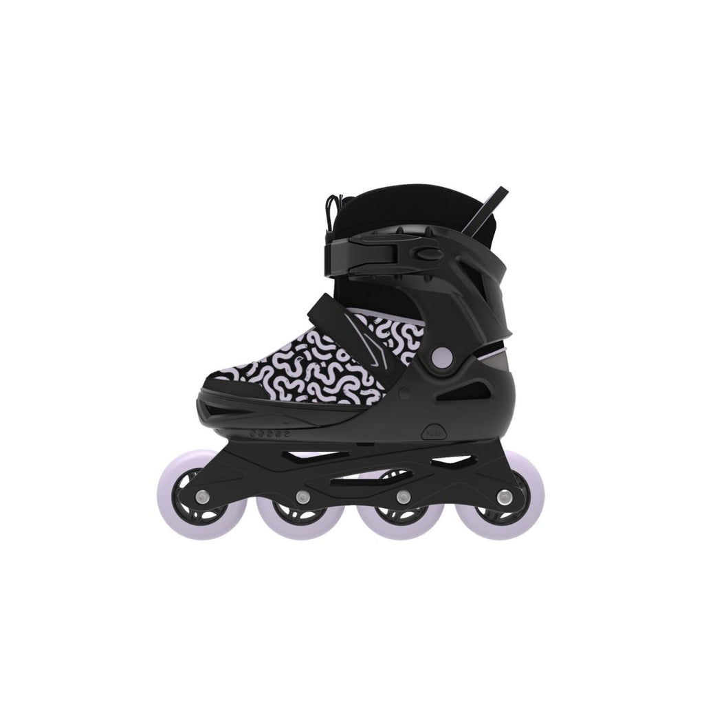 CRIVIT Jugend-Softboot-Inlineskates, größenverstellbar (schwarz/lila) - B-Ware gut