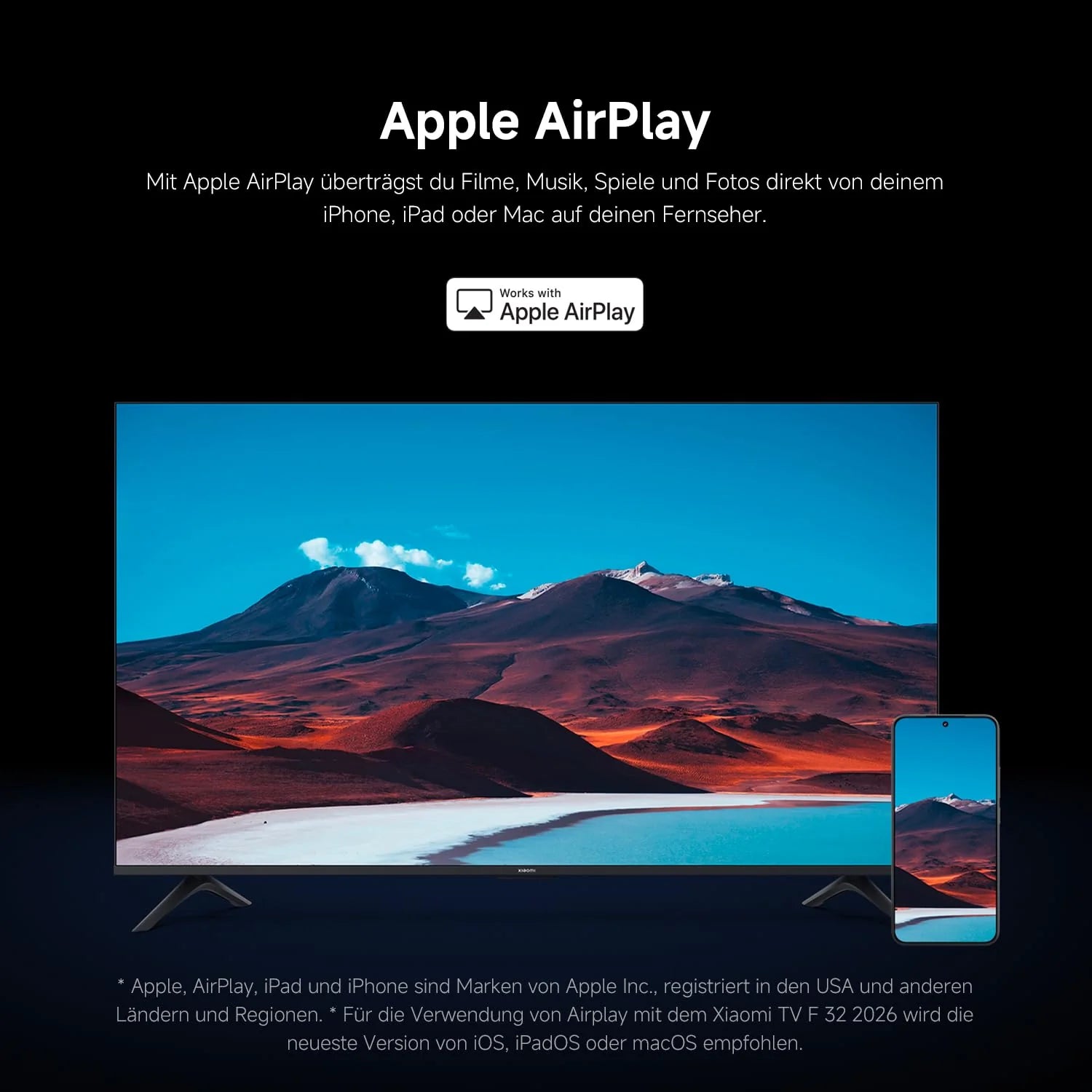 Xiaomi TV F 32, 32 Zoll (81 cm), HD, Smart TV, Fire OS7, Triple Tuner DVB-C/S/S2/T/T2, Dolby Audio™, DTS Virtual:X, DTS-HD, Sprachsteuerung mit Alexa, Kompatibel mit Apple AirPlay