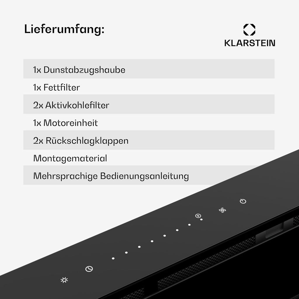 Klarstein Downdraft-Dunstabzugshaube, Versenkbare Abzugshaube, Leise Dunstabzugshauben mit Filter, Dunstabzugshaube 60cm, Umluft/Abluft Dunsthaube mit 10 Stufen, Dunstabzug 576 m³/h Luftstrom