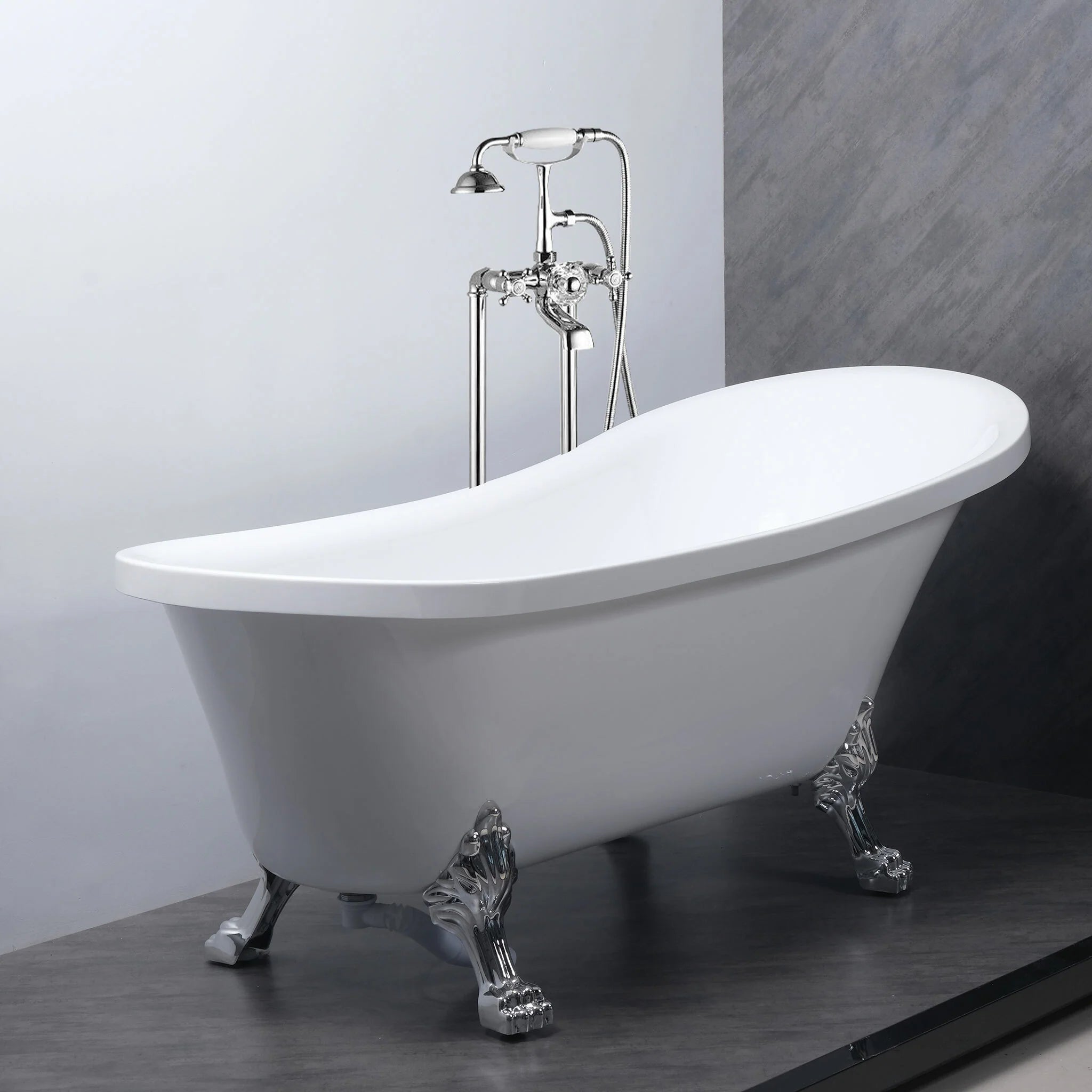 Lykke Badewanne mit Füen Nordic Deluxe 1700x750x730mm, Wei
