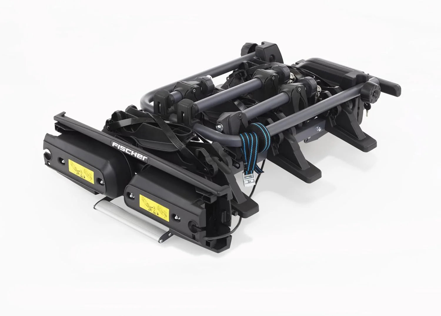 Fischer Kupplungs-Fahrradträger ProlineEvo 2, für 2 Fahrräder bis 60kg Nutzlast, E-Bike geeignet, vormontiert, abschließbar, faltbar