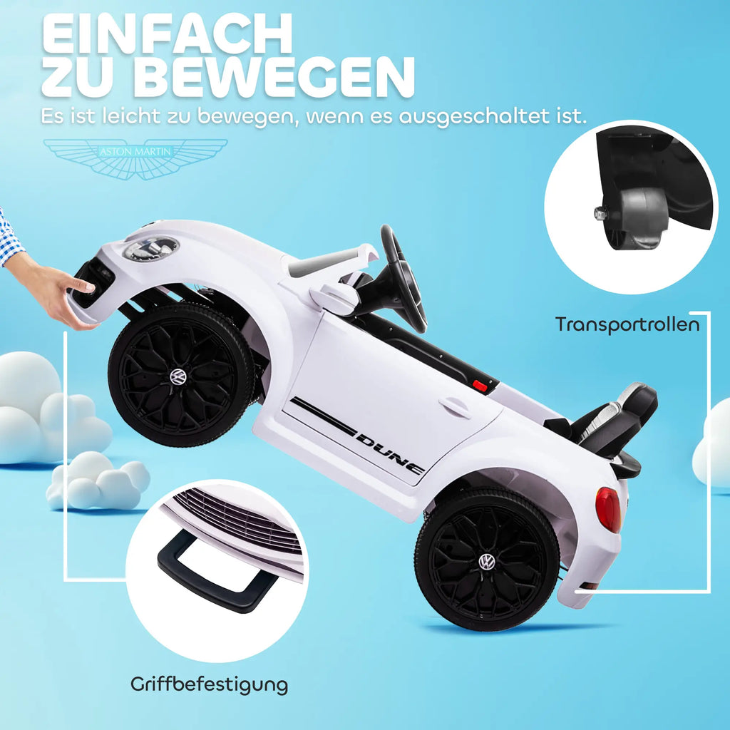 AIYAPLAY Kinder Elektroauto 12V mit Fernbedienung Weiß