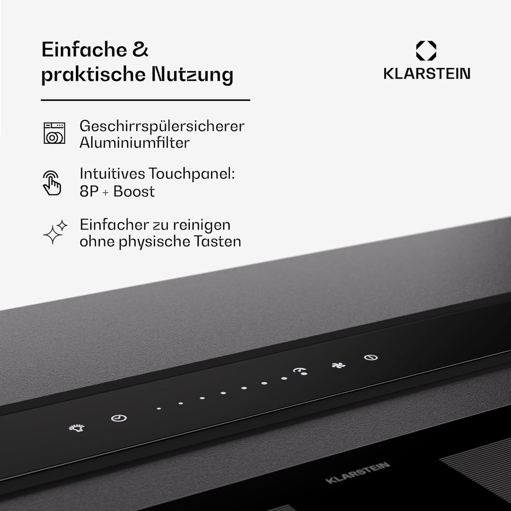 Klarstein Downdraft-Dunstabzugshaube, Versenkbare Abzugshaube, Leise Dunstabzugshauben mit Filter, Dunstabzugshaube 60cm, Umluft/Abluft Dunsthaube mit 10 Stufen, Dunstabzug 576 m³/h Luftstrom