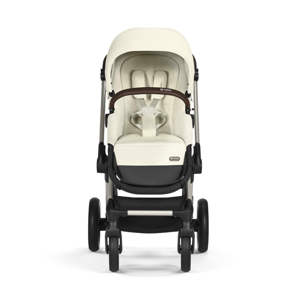 CYBEX Gold Kinderwagen EOS Lux 2-in-1 mit Babyschale Aton B2 i-Size und Babyschalen-Adapter, Reisesystem, Ab Geburt bis 22 kg (ca. 4 Jahre), Moon Black (Schwarz)
