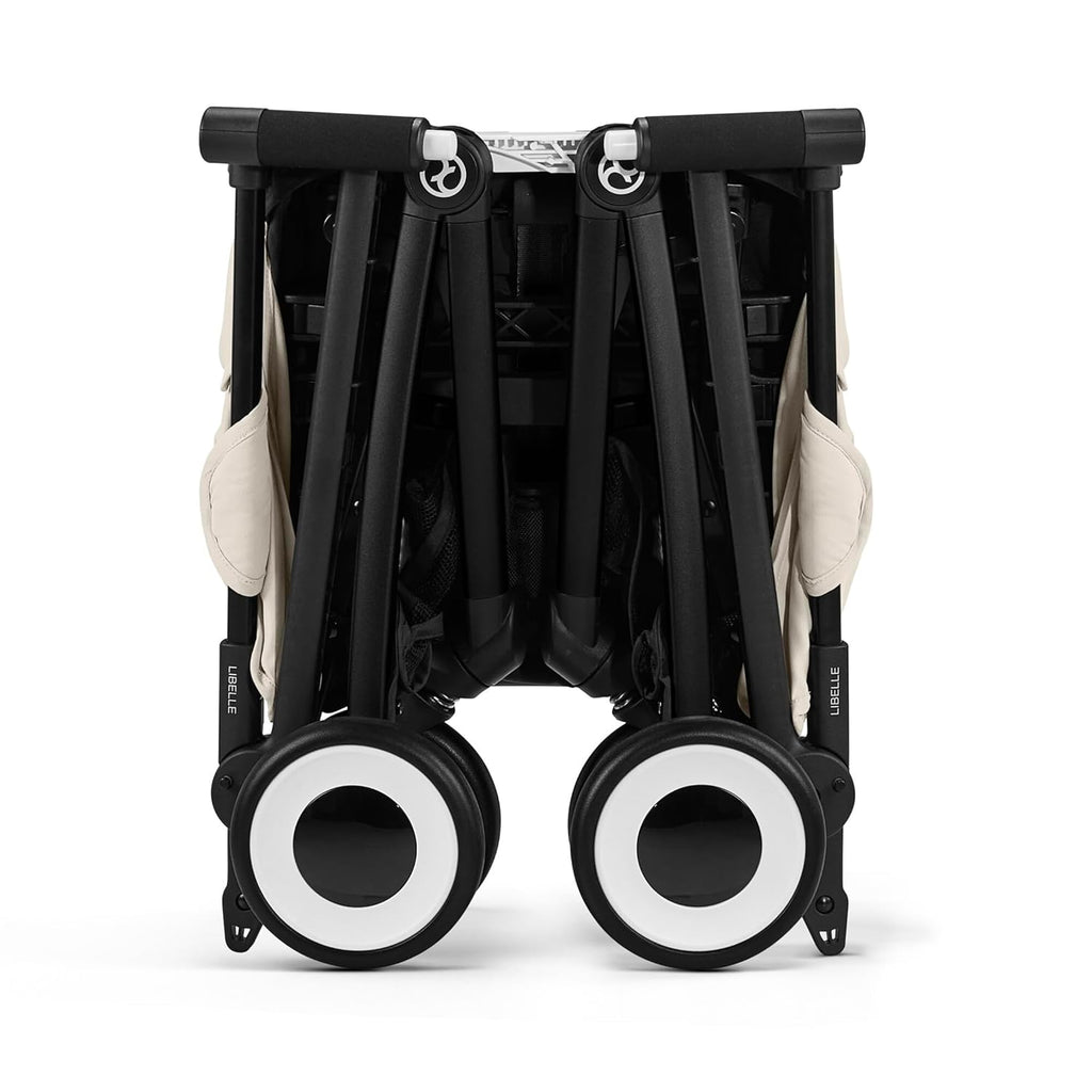 CYBEX Gold Kinderwagen Libelle mit One-Pull Harness, Von ca. 6 Monaten bis ca. 4 Jahre (max. 22 kg), Ultraleicht (nur 6 kg), Almond Beige (Beige mit taupefarbenem Rahmen)